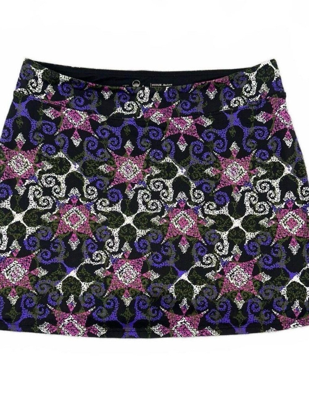 Tranquility Women’s Large Starmaze Purple Pink Athletic Skort Skirt Stretch Knit